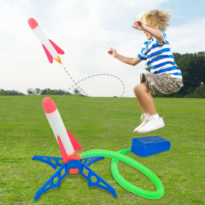 Kids Outdoor Jumping Toys - دواسة القدم مضخة الهواء صاروخ قاذفة