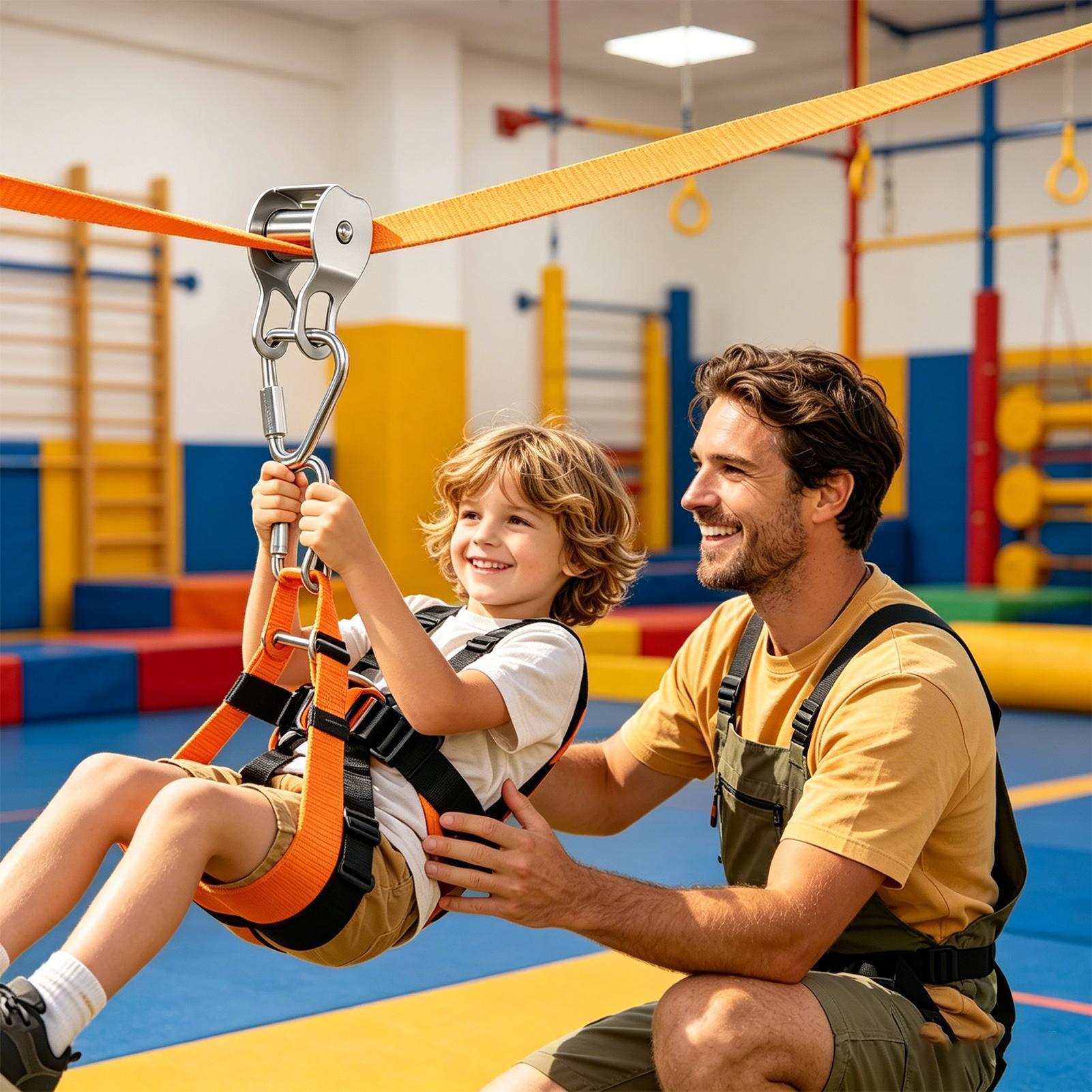 Kids Outdoor Zipline - حبل الانزلاق للأطفال، ألعاب توازن ممتعة،