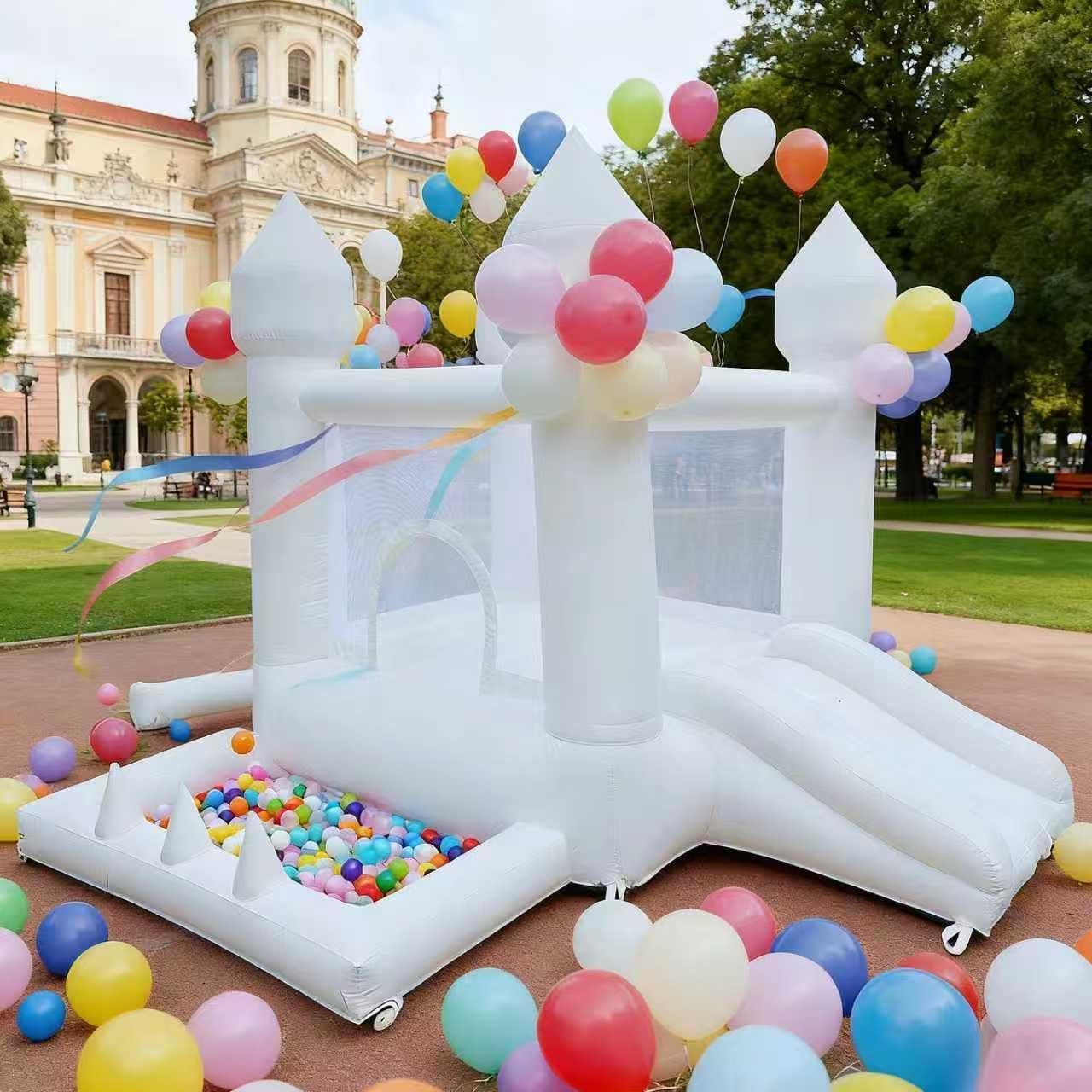 Kids Outdoor House - بيت نطاطي أبيض، قلعة نطاطية للاستخدام