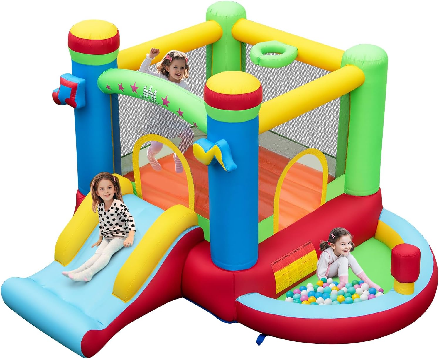 Kids Outdoor House - بيت قفز قابل للنفخ مع حوض