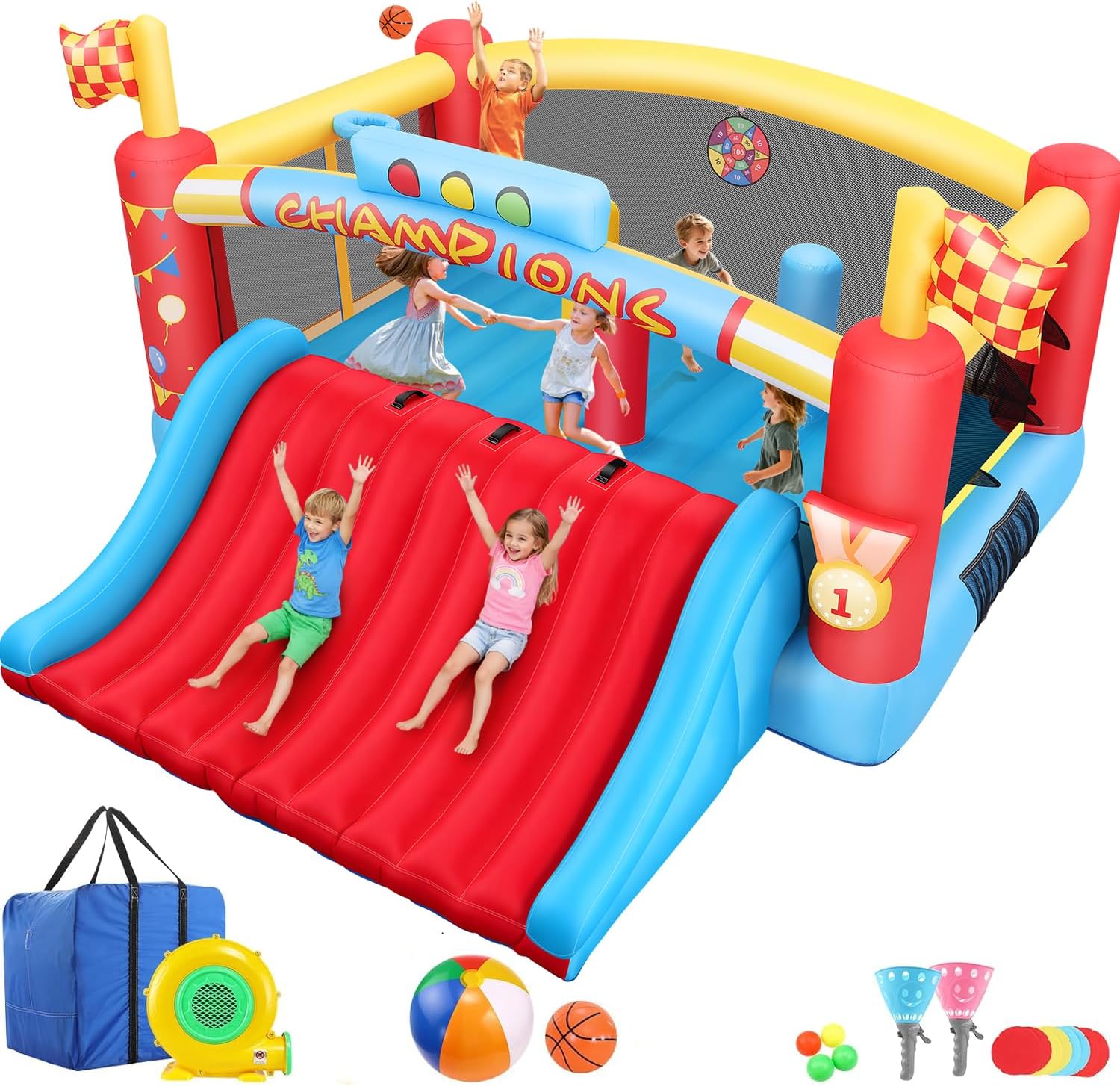 Kids Outdoor House - بيت قفز قابل للنفخ كبير للأطفال