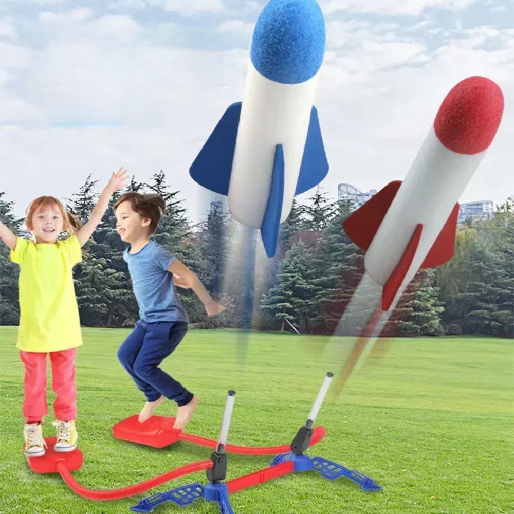 Kids Outdoor Jumping Toys - أطفال صاروخ الهواء مضخة القدم قاذفة