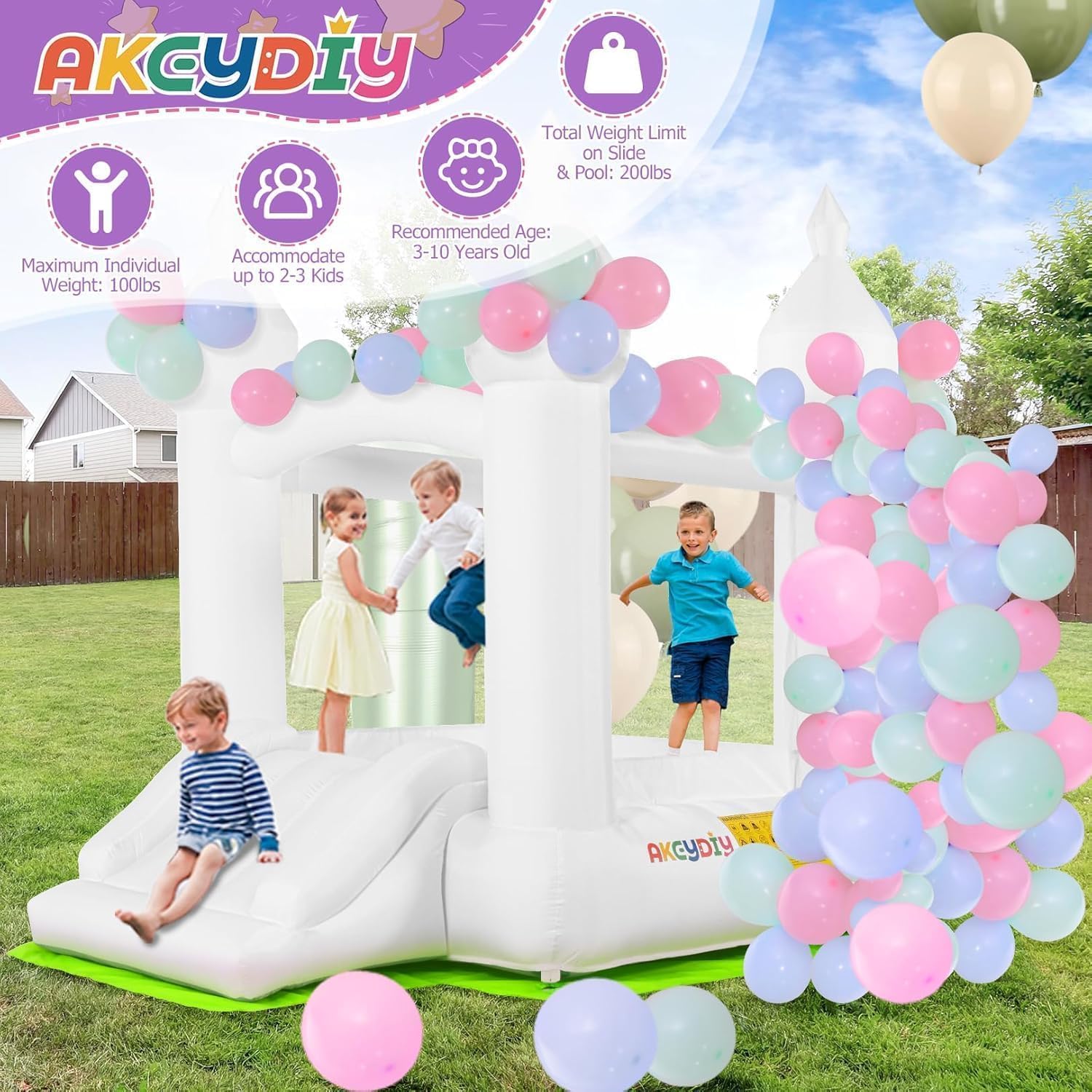 قلعة نطاطية بيضاء للأطفال من س - مراجعة Kids Outdoor House وسعره