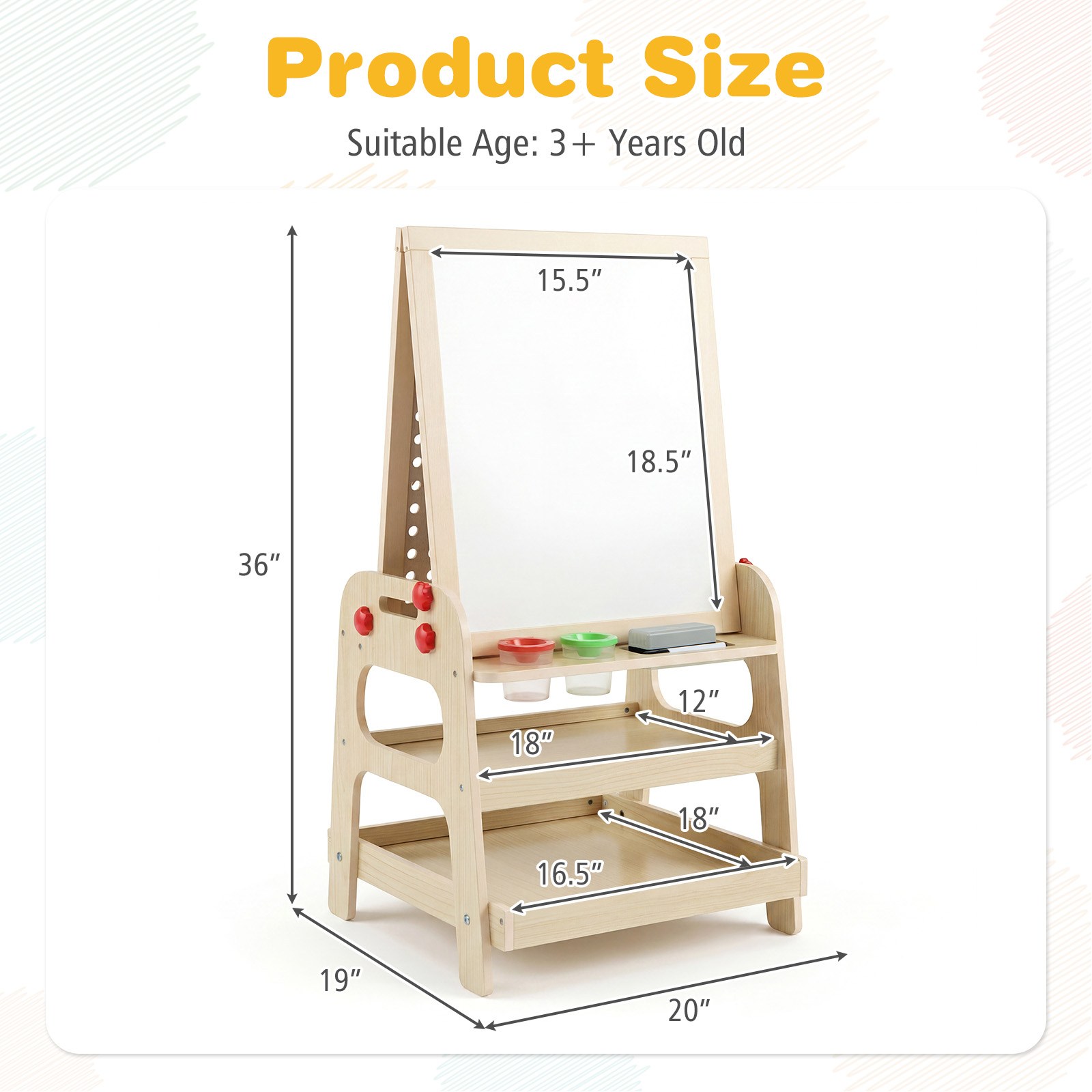 حامل رسم خشبي للأطفال 2 في 1 م - مراجعة Kids Outdoor Easel وسعره