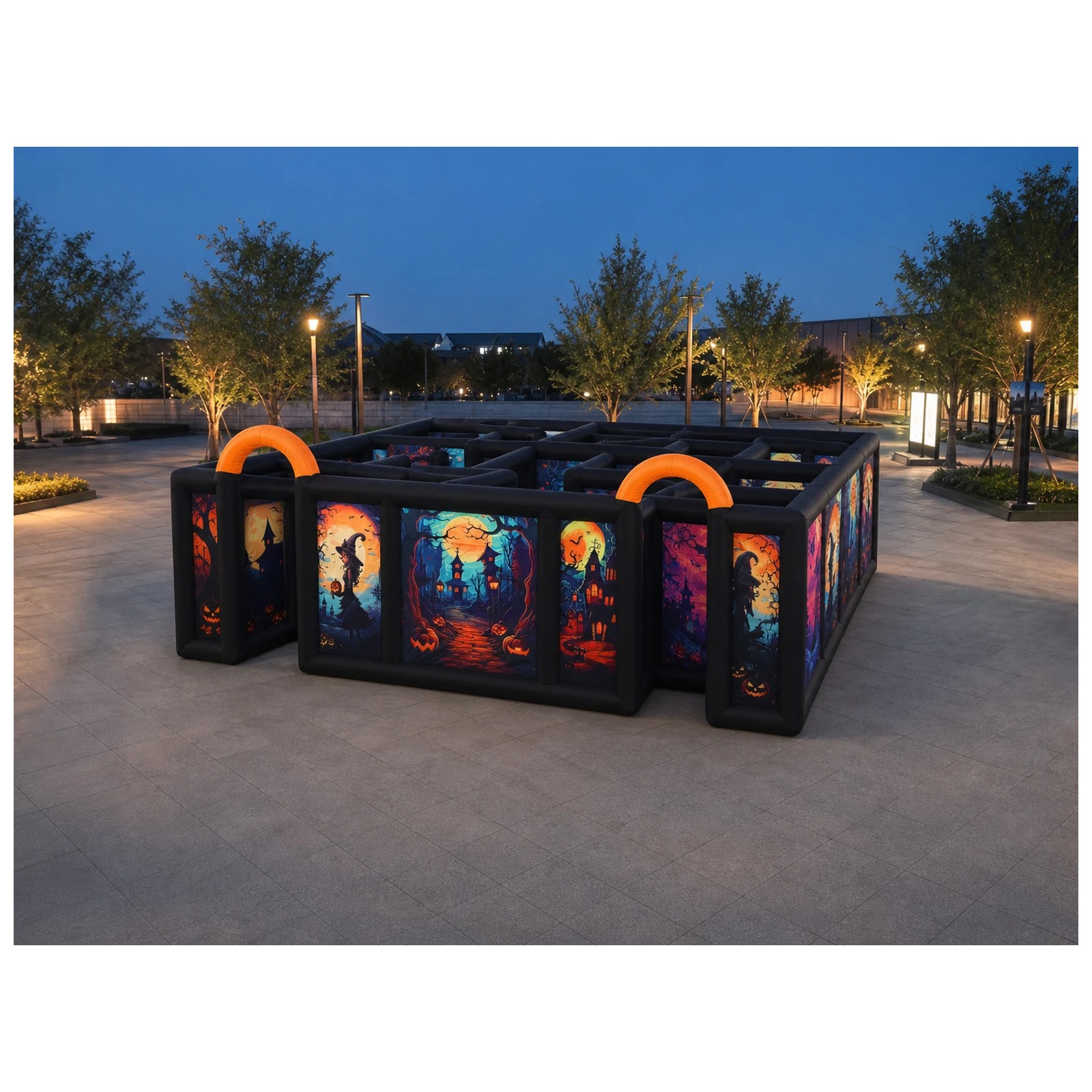 متاهة هالوين قابلة للنفخ بقوس  - مراجعة Kids Outdoor Party Venue وسعره