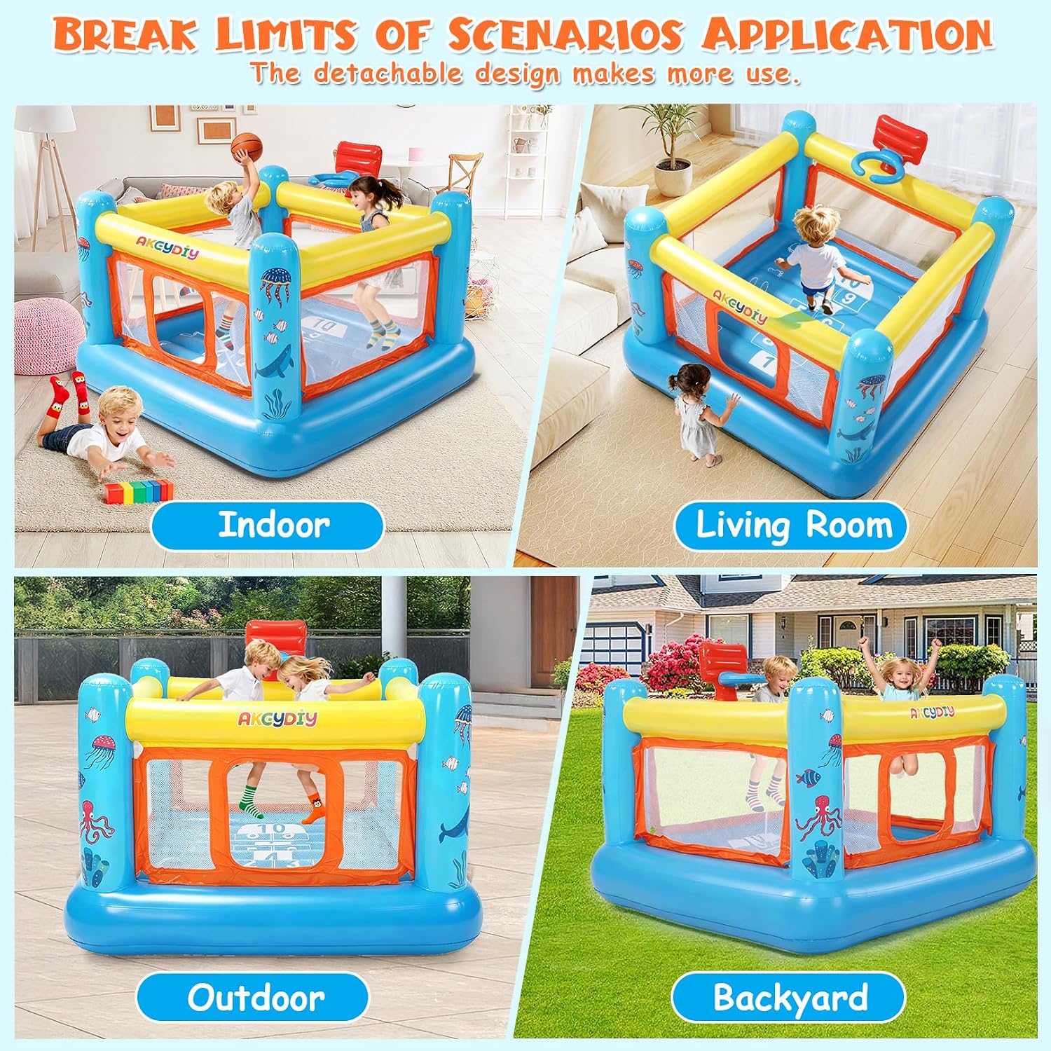 بيت قفز قابل للنفخ من البولي ف - مراجعة Kids Outdoor House وسعره