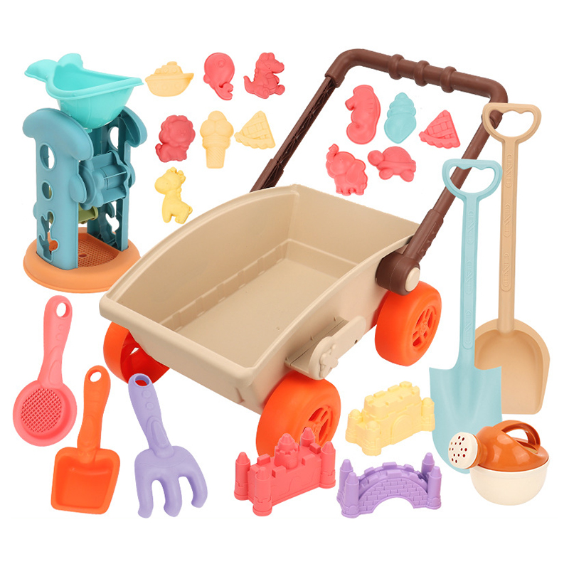 طفل عربة الشاطئ لعب لعبة رمل م - مراجعة Kids Outdoor Sandbox وسعره