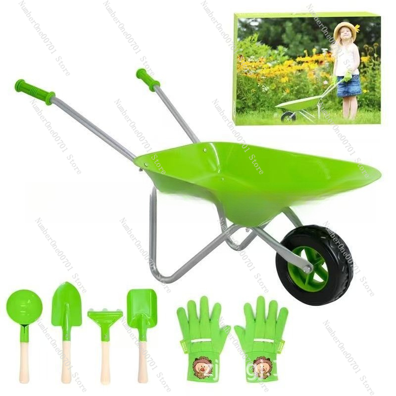 عربة يدوية خضراء للأطفال للعب  - مراجعة Kids Outdoor Garden Toys وسعره