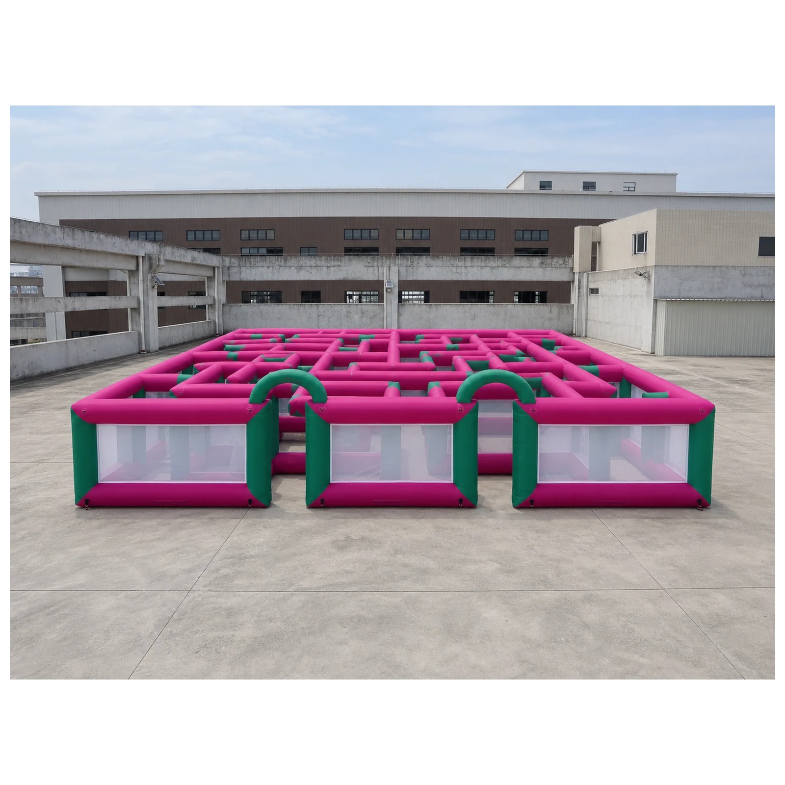 متاهة قابلة للنفخ كبيرة باللون - مراجعة Kids Outdoor Party Venue وسعره