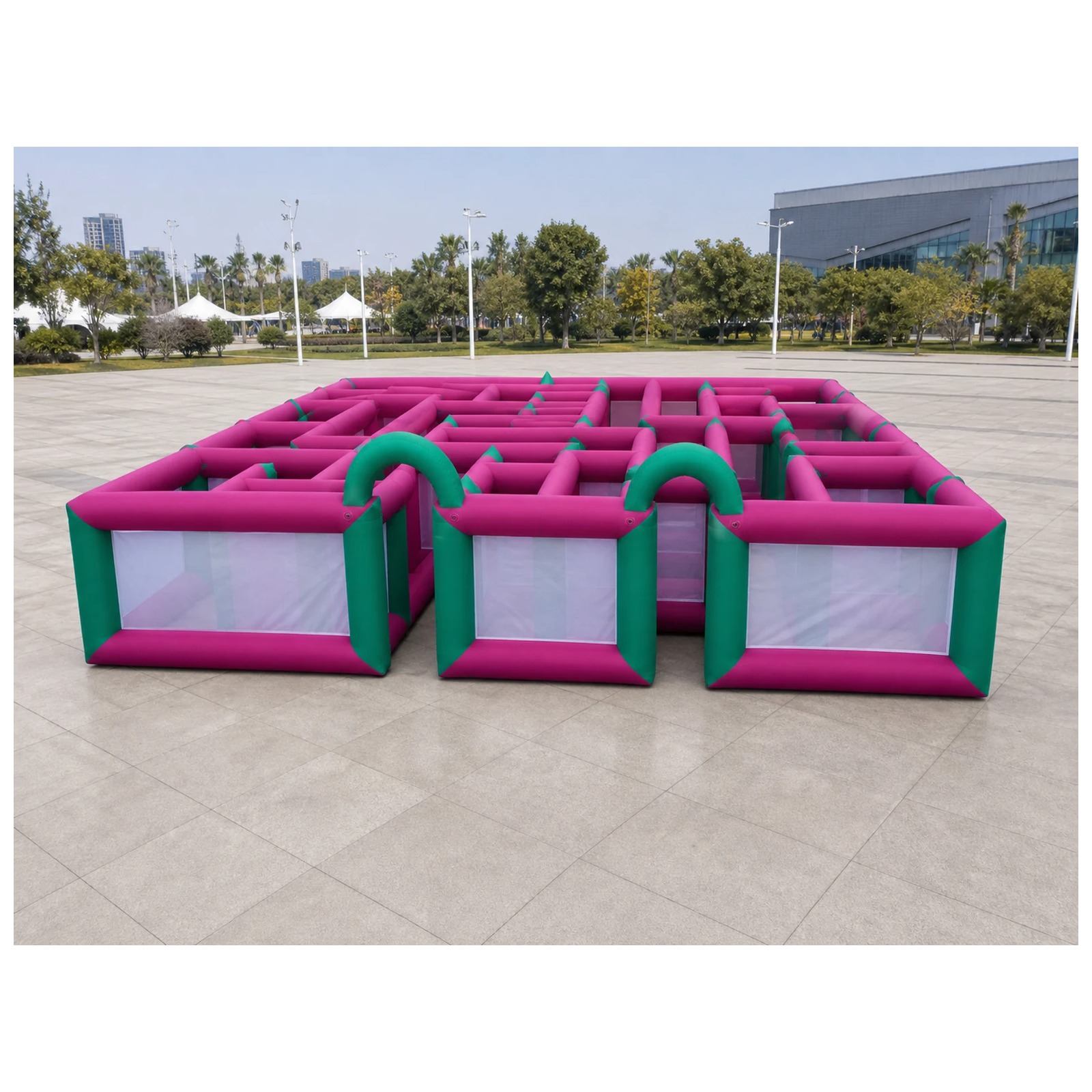 متاهة قابلة للنفخ كبيرة باللون - مراجعة Kids Outdoor Party Venue وسعره