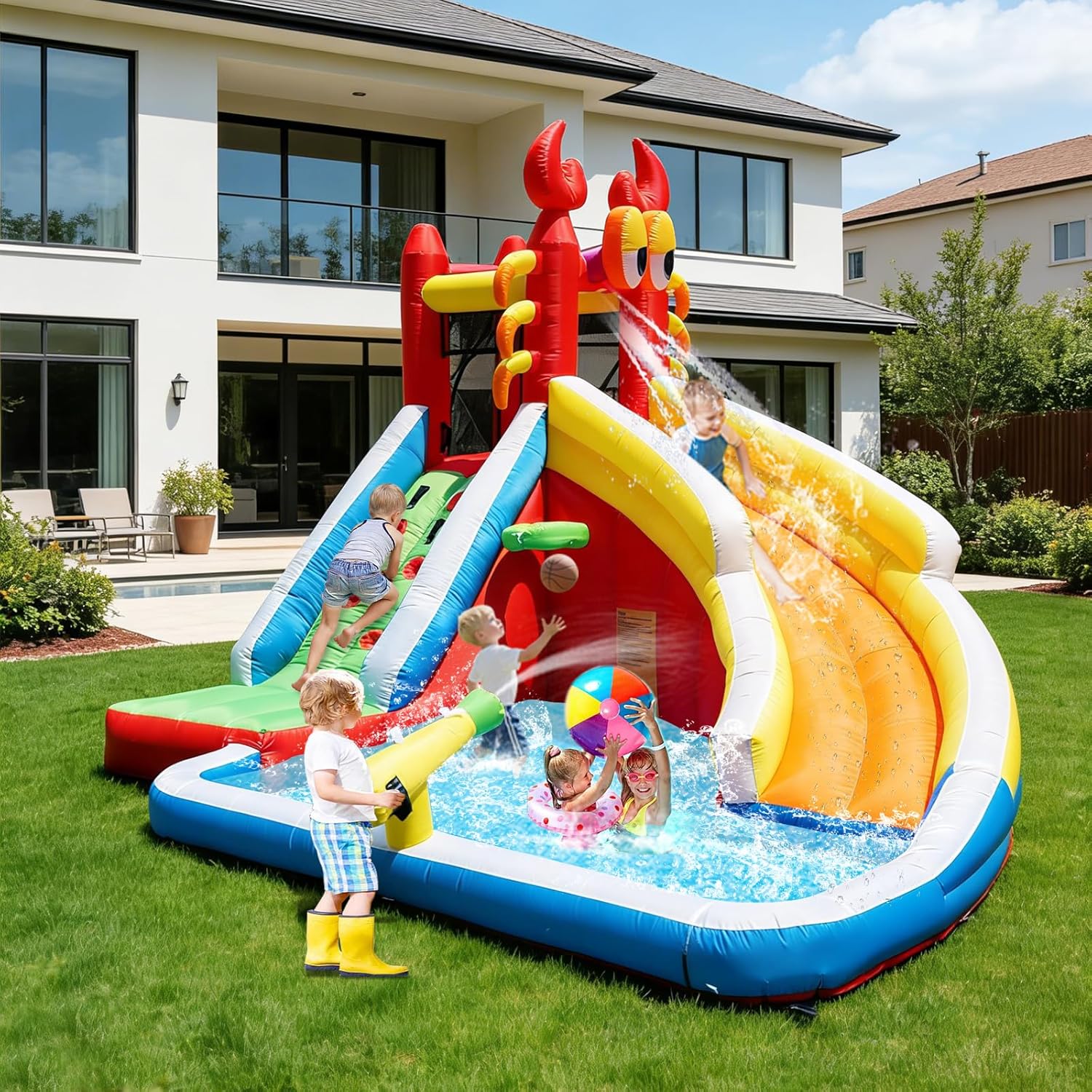 منزل قفز قابل للنفخ كبير الحجم - مراجعة Kids Outdoor House وسعره