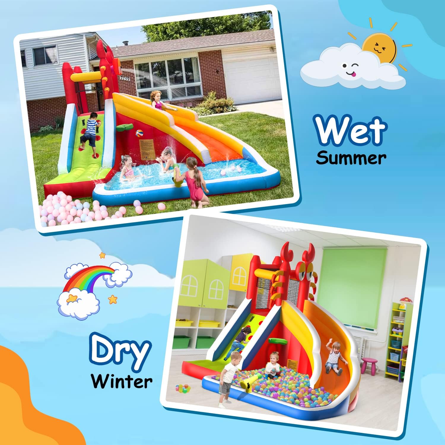منزل قفز قابل للنفخ كبير الحجم - مراجعة Kids Outdoor House وسعره