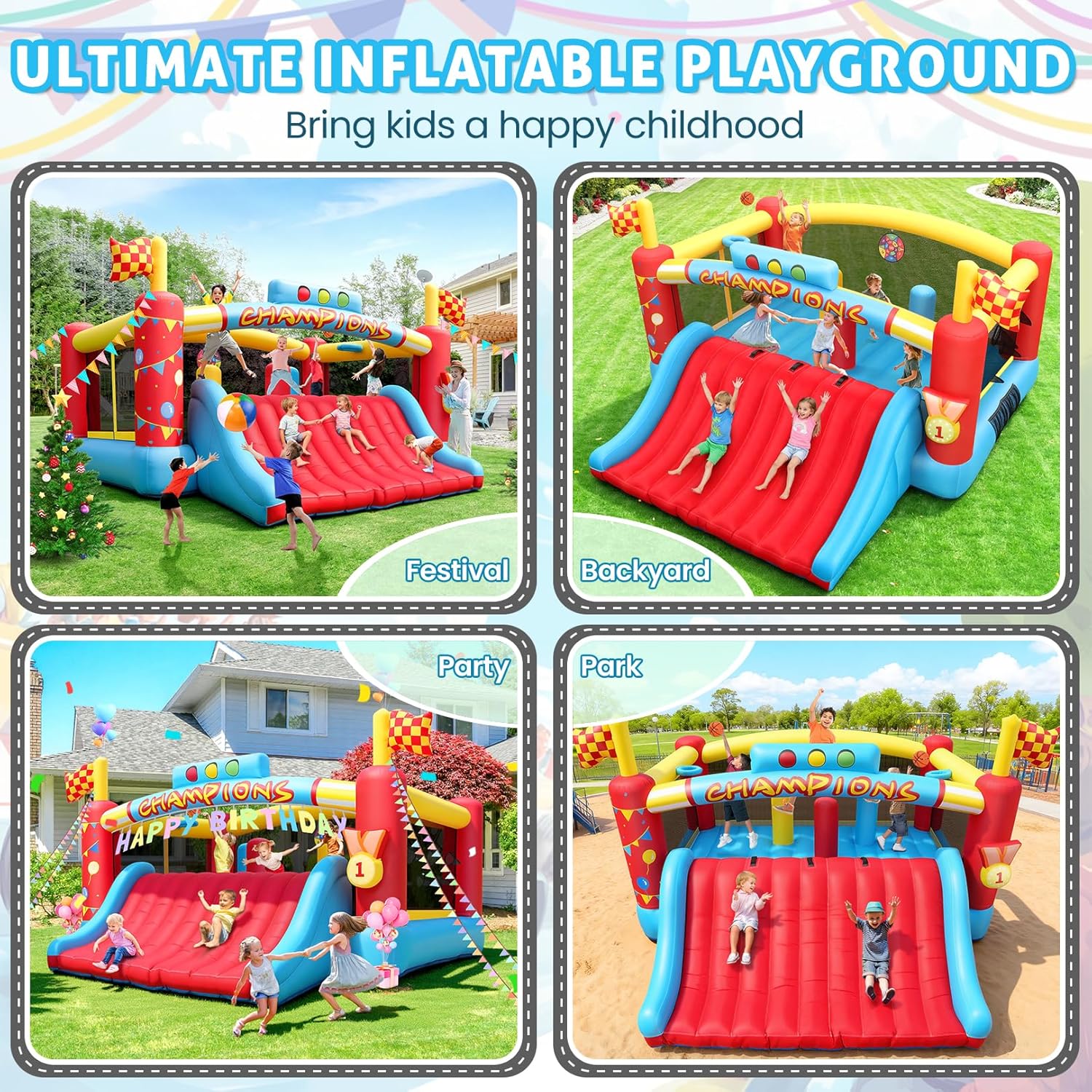 بيت قفز قابل للنفخ كبير للأطفا - مراجعة Kids Outdoor House وسعره