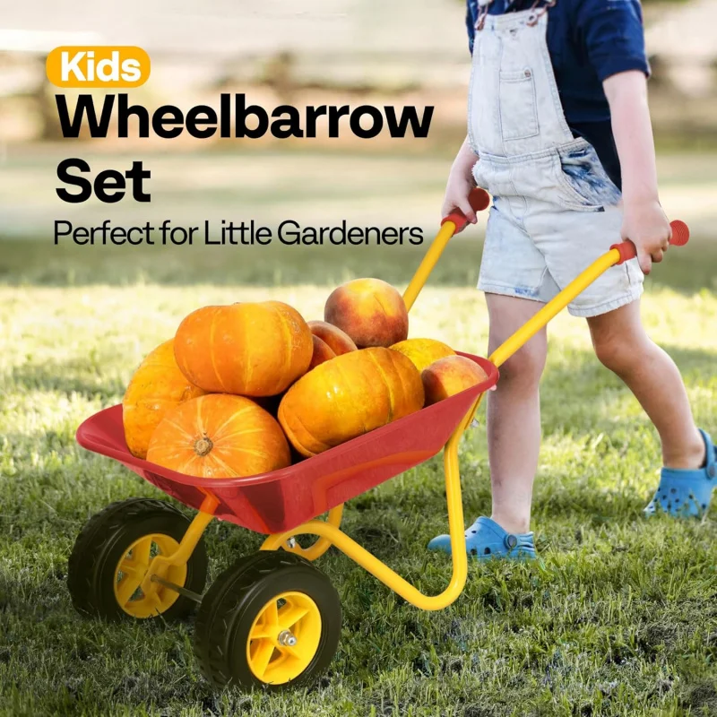 عربة يد للأطفال مع مجموعة أدوا - مراجعة Kids Outdoor Garden Toys وسعره