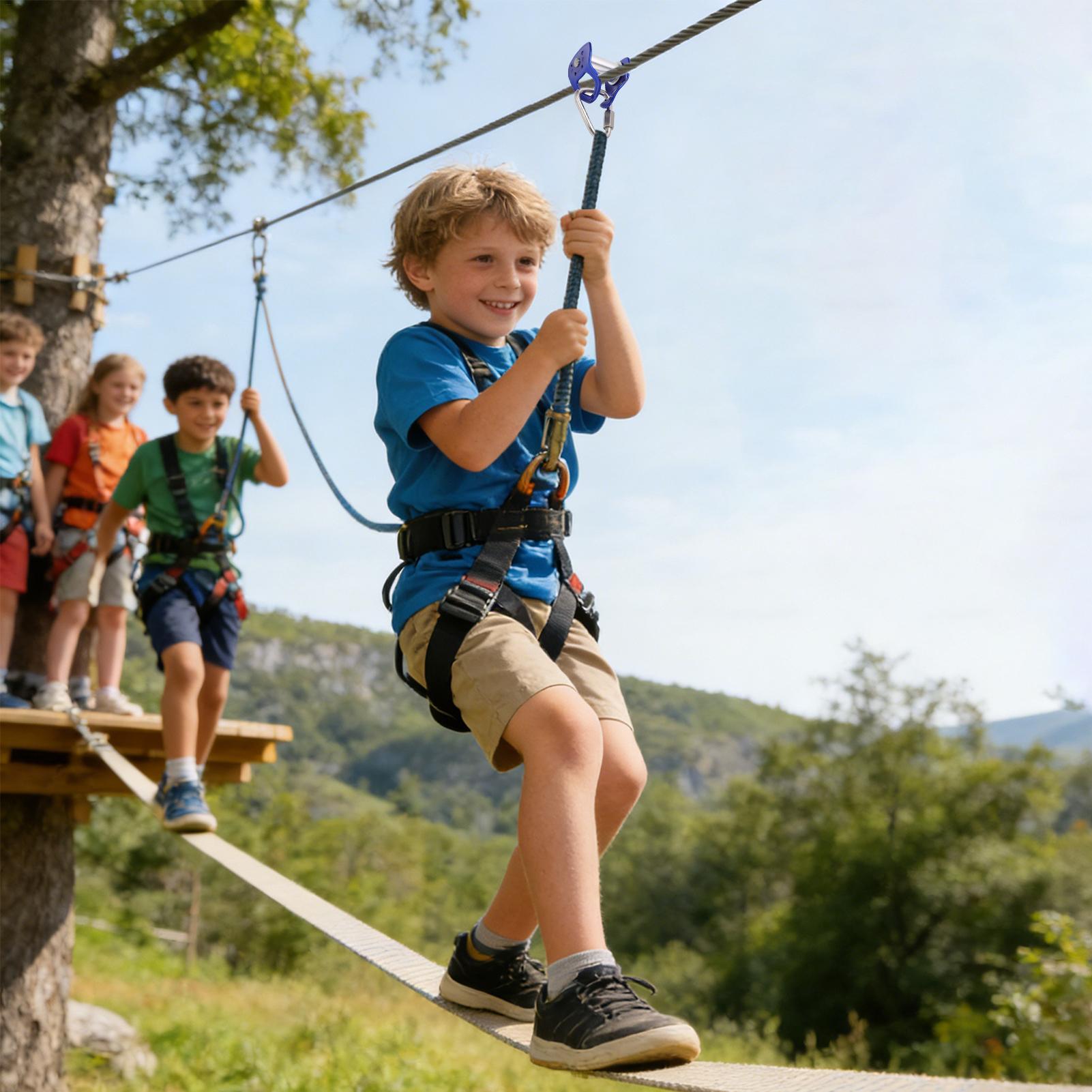 مجموعة بكرة زيب لاين خارجية مت - مراجعة Kids Outdoor Zipline وسعره